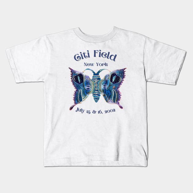 Dead and Company Citi Field New York Big Apple Butterfly Stealie Kids T-Shirt by Artful Dead